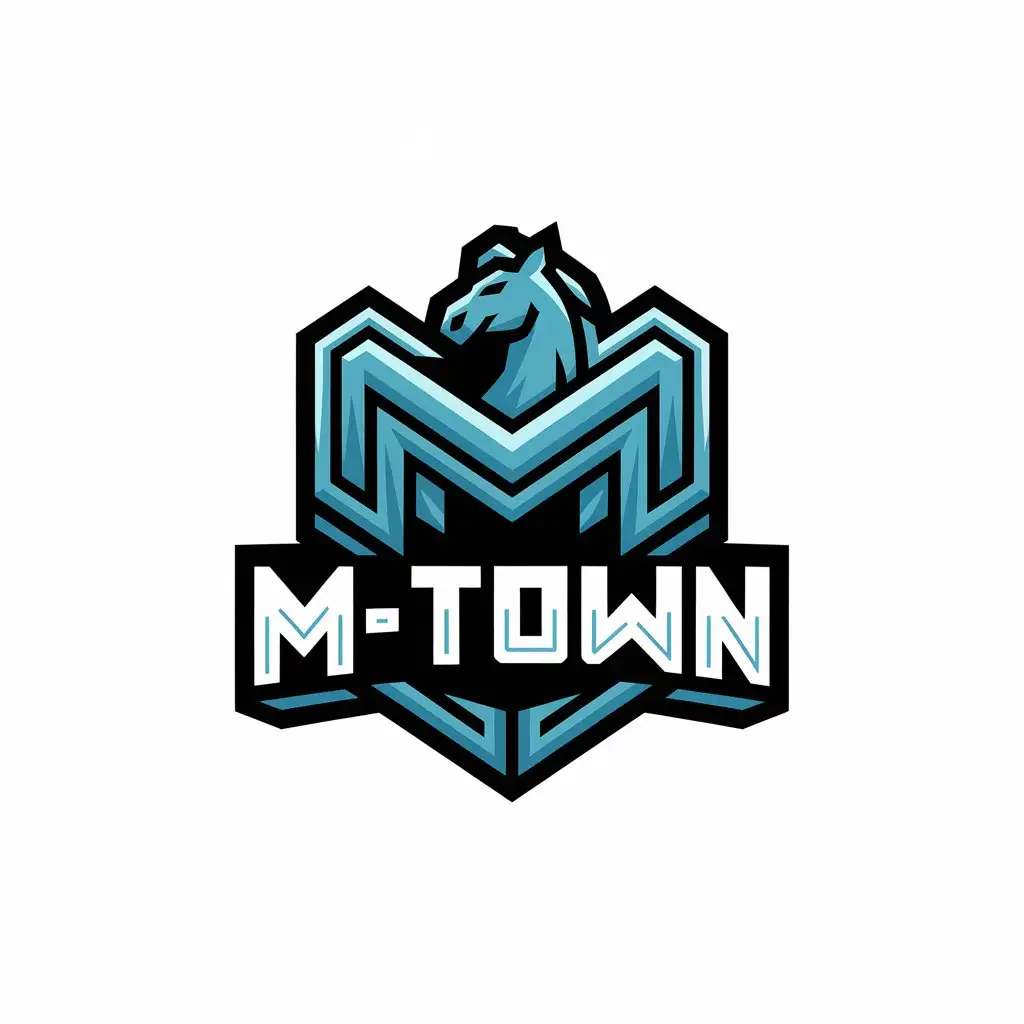 LOGO-Design-for-MTown-Vector-Design-with-Little-Horse-Symbol-for-FPS-Game