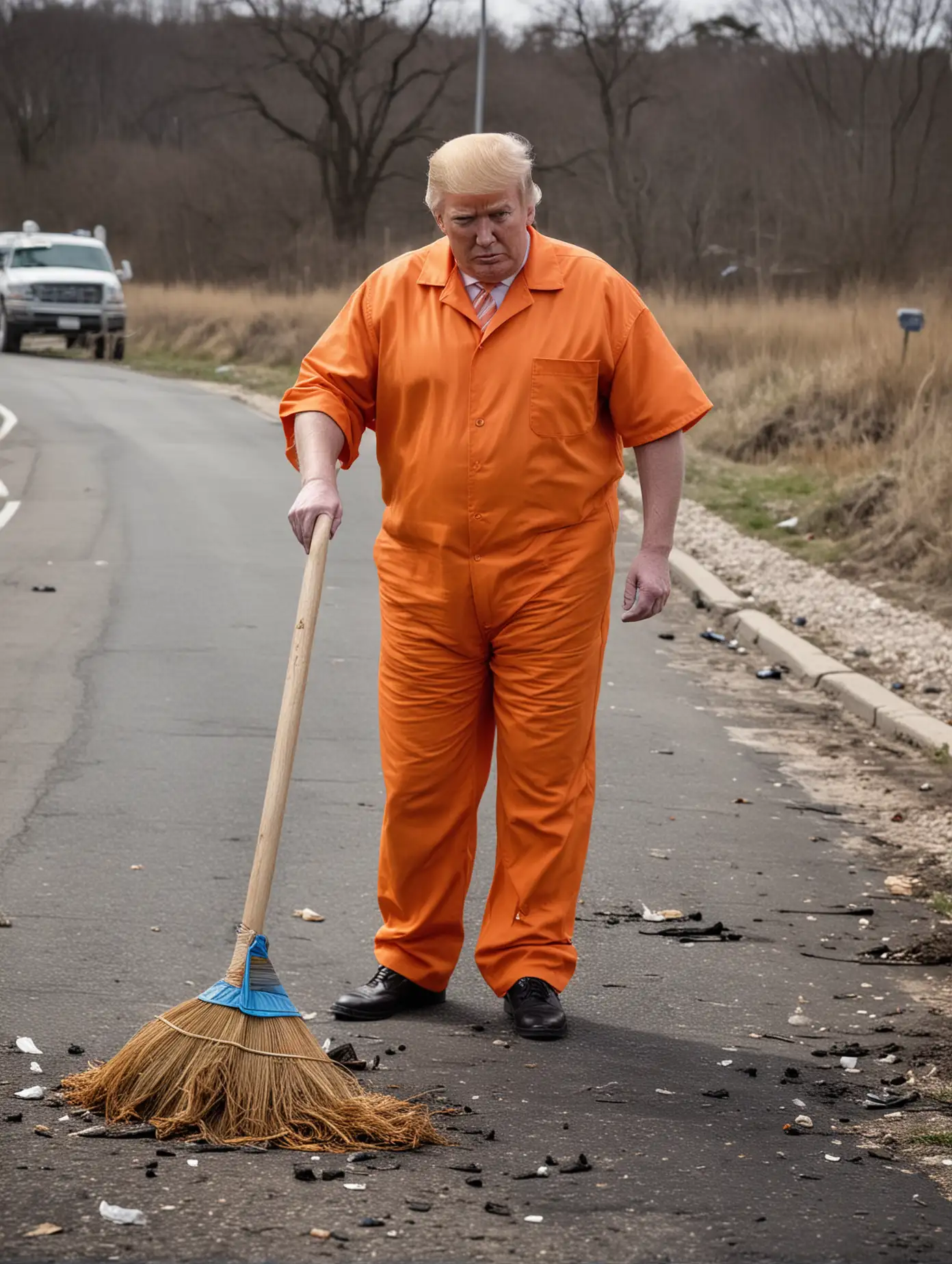 Donald-Trump-Sweeping-Rubbish-in-Orange-Prison-Jumpsuit