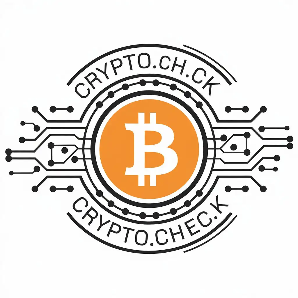 a vector logo design,with the text "Crypto.checkk", main symbol:Bitcoin,complex,be used in Finance industry,clear background