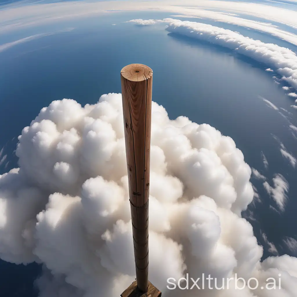 Tall-Wooden-Pole-Piercing-the-Clouds-from-Above