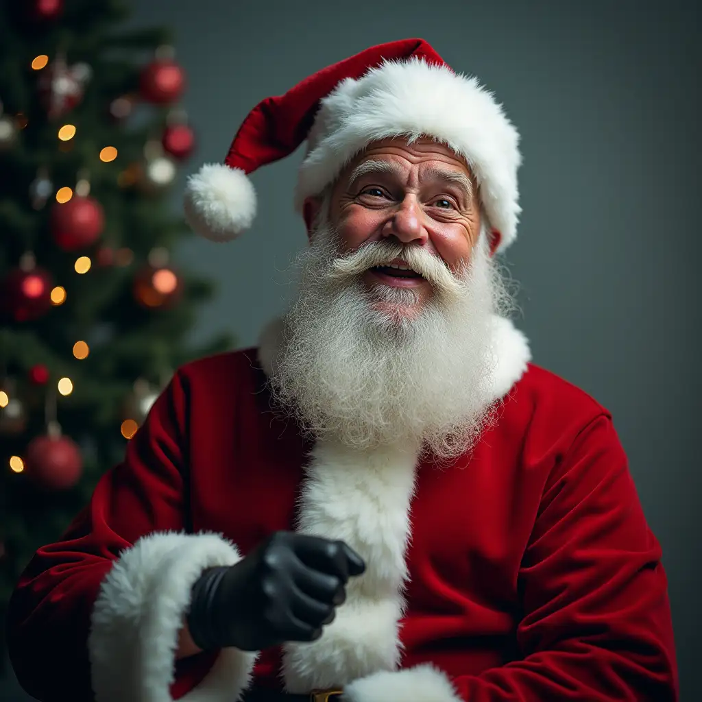 Santa is so excited .ultrarealistic image