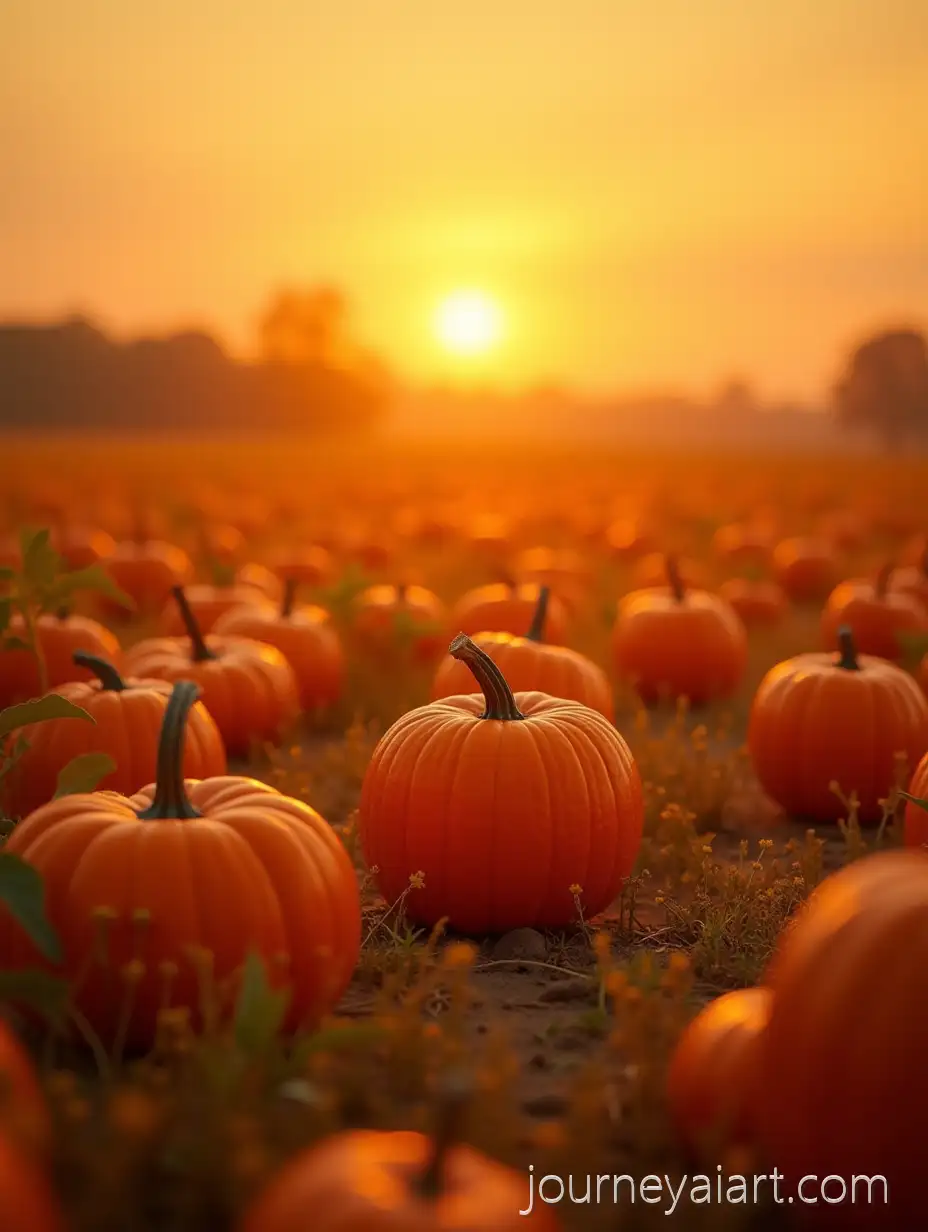Field-of-Orange-Pumpkins-with-Warm-Sunrise-Glow