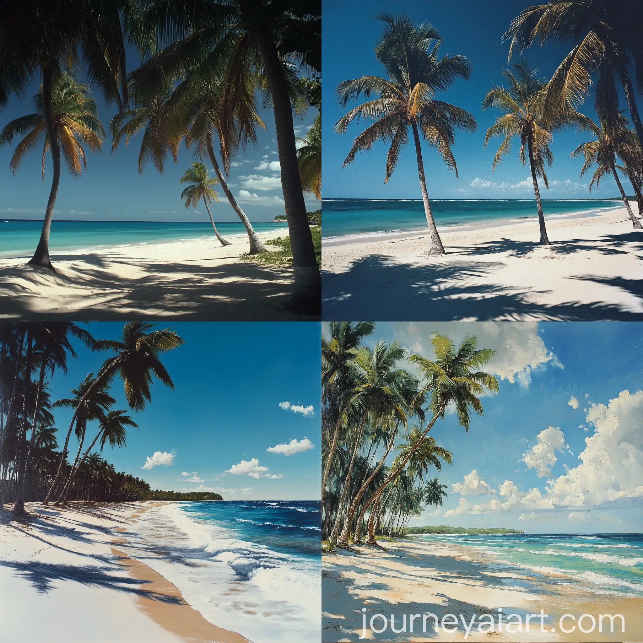Tropical-Beach-Scene-with-Palm-Trees-and-Ocean-Waves