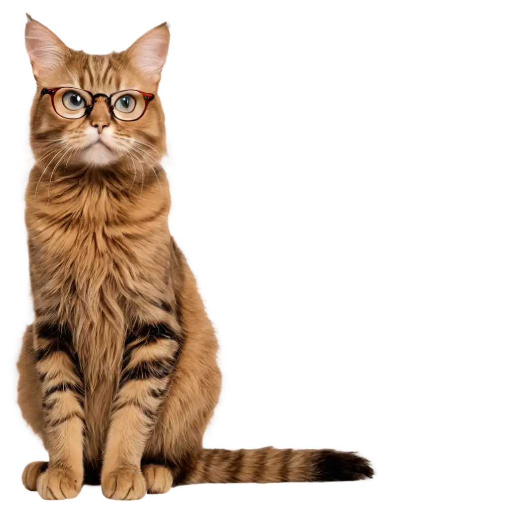 Nerdy cat with glasses