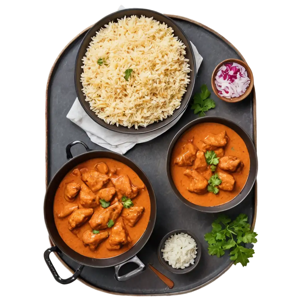 Top-View-of-Butter-Chicken-PNG-HighQuality-Image-for-Culinary-and-Visual-Projects