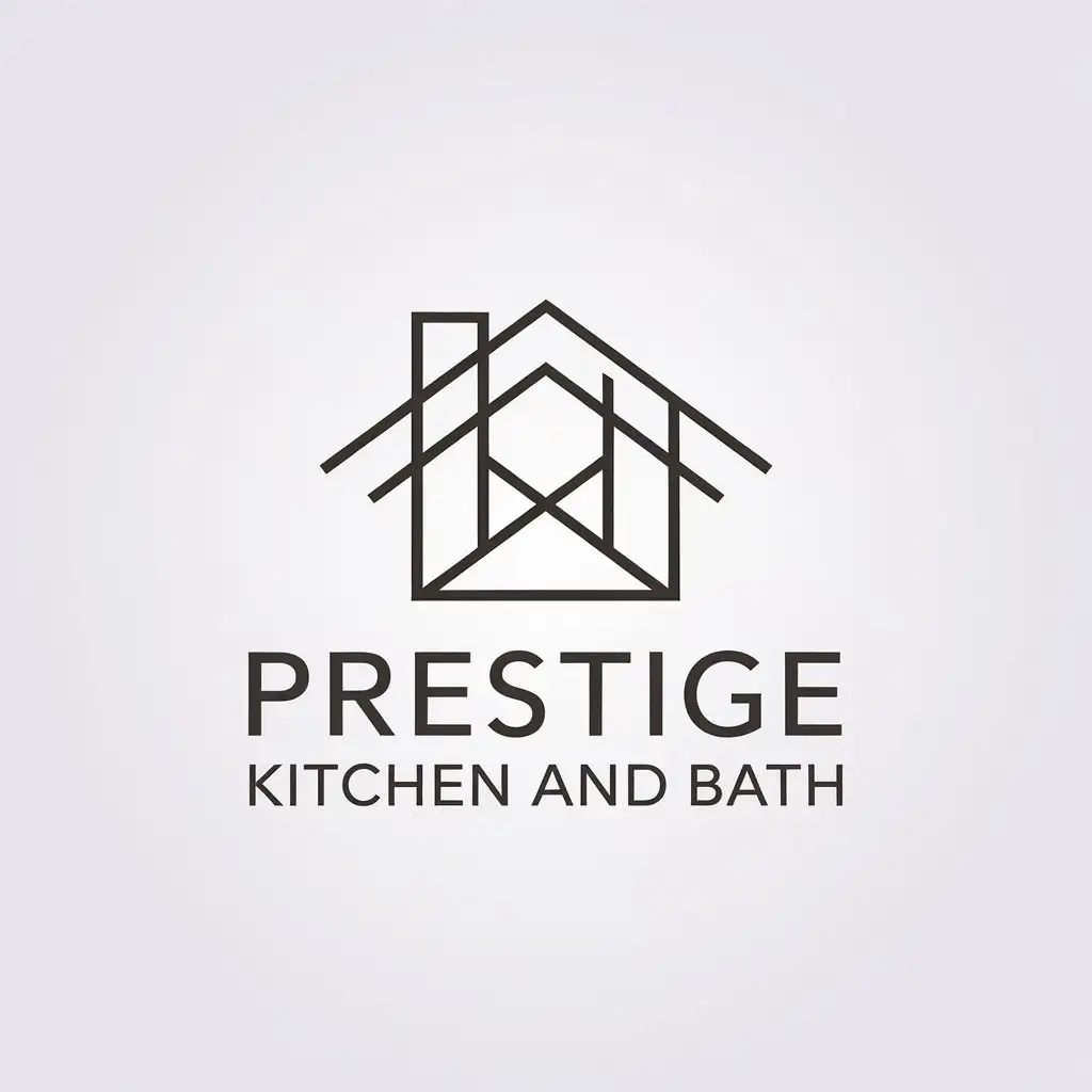 LOGO Design for Prestige Kitchen and Bath Minimalistic House Symbol for Home Family Industry