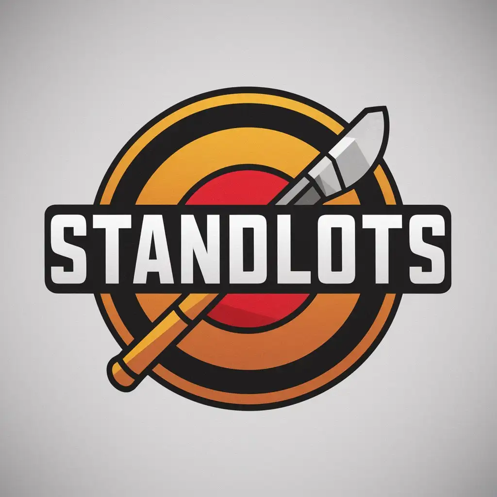 LOGO Design for StandLots Round Symbol in Yellow Red Orange and Black Colors Inspired by Game Standoff 2