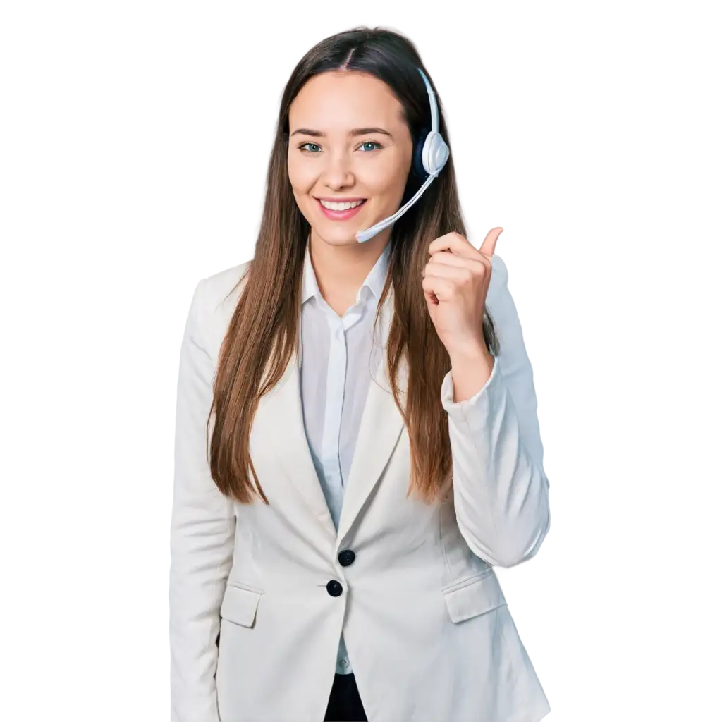 Call-Center-Women-in-Sales-Department-PNG-Image-of-Young-Women-in-White-Suits-for-Telemarketing