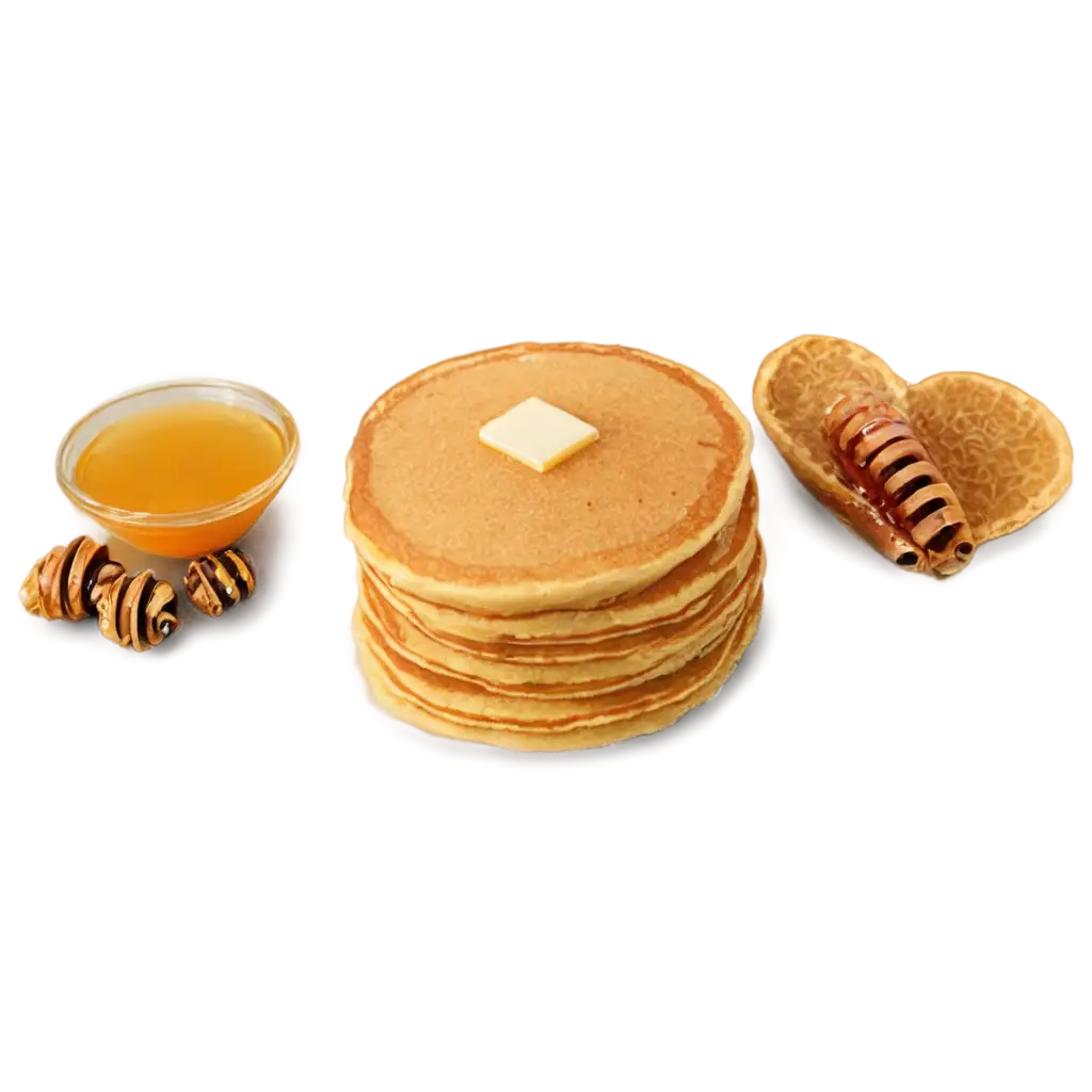 Delicious-Pancakes-and-Honey-PNG-Image-Tempting-Culinary-Artwork-for-Online-Content