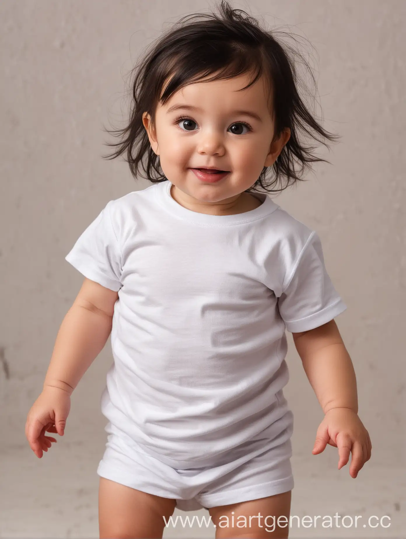 OneYearOld-Girl-in-White-TShirt-with-Dark-Hair-to-the-Waist