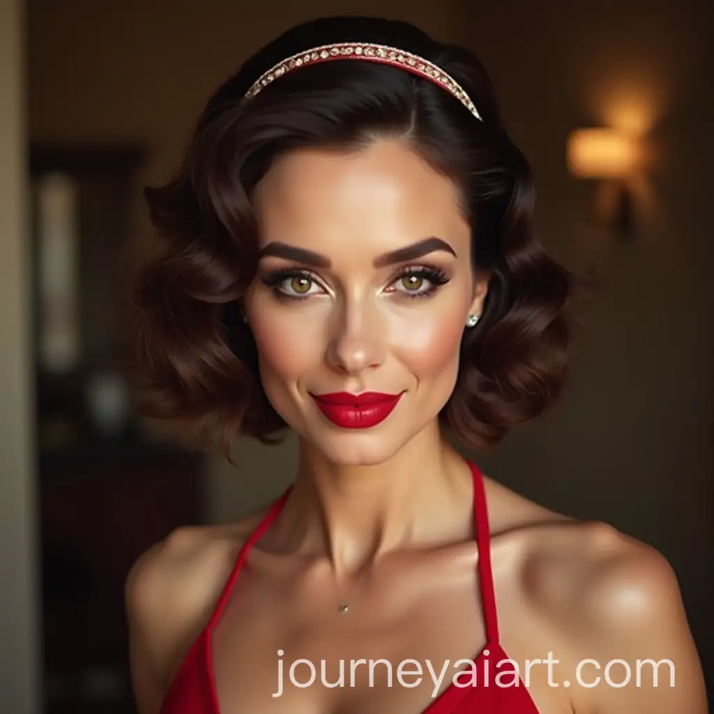 Elegant-55YearOld-Woman-with-Red-Lips-and-Styled-Hair-in-a-Beautiful-Outfit