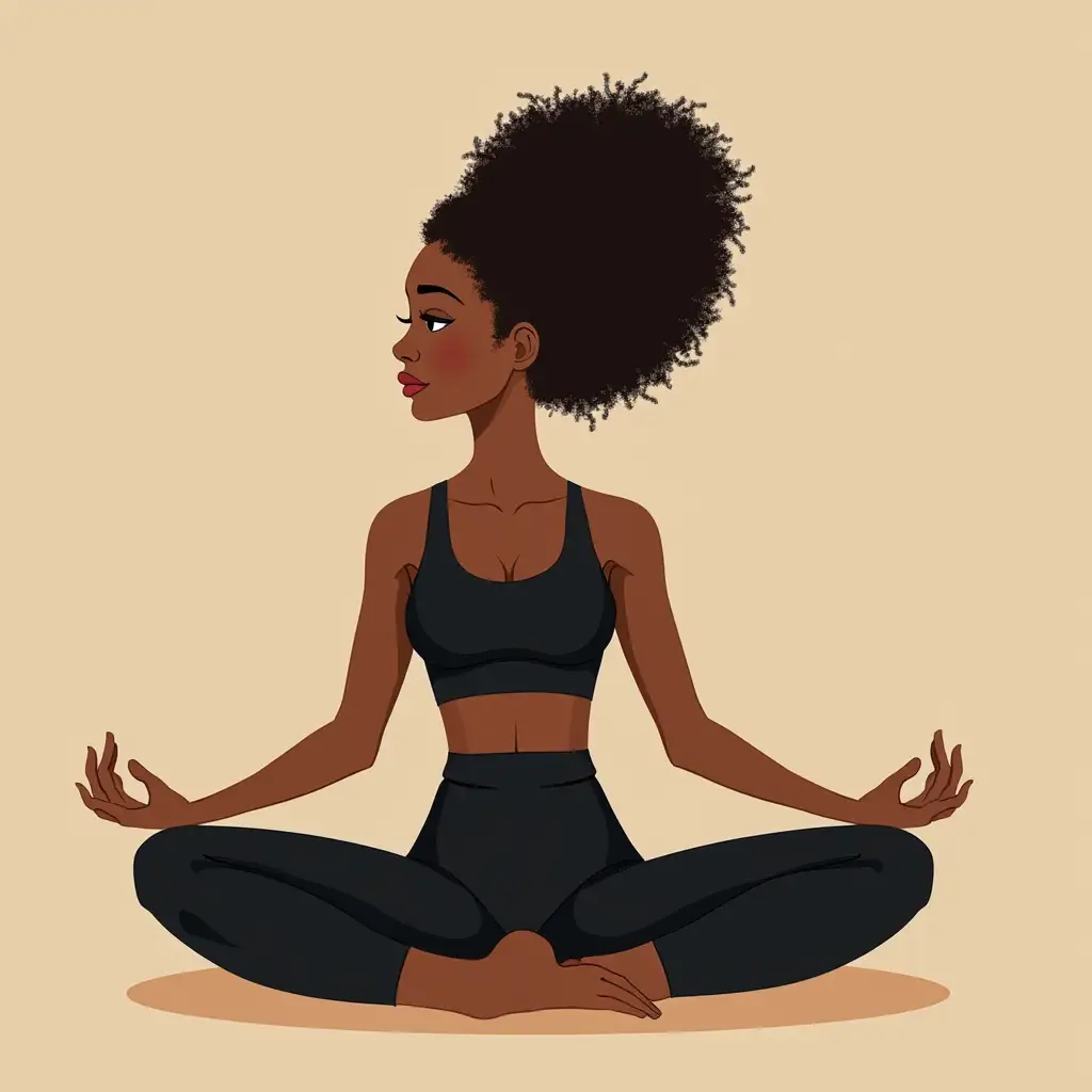 Black Woman in Yoga Pose on Journal Cover