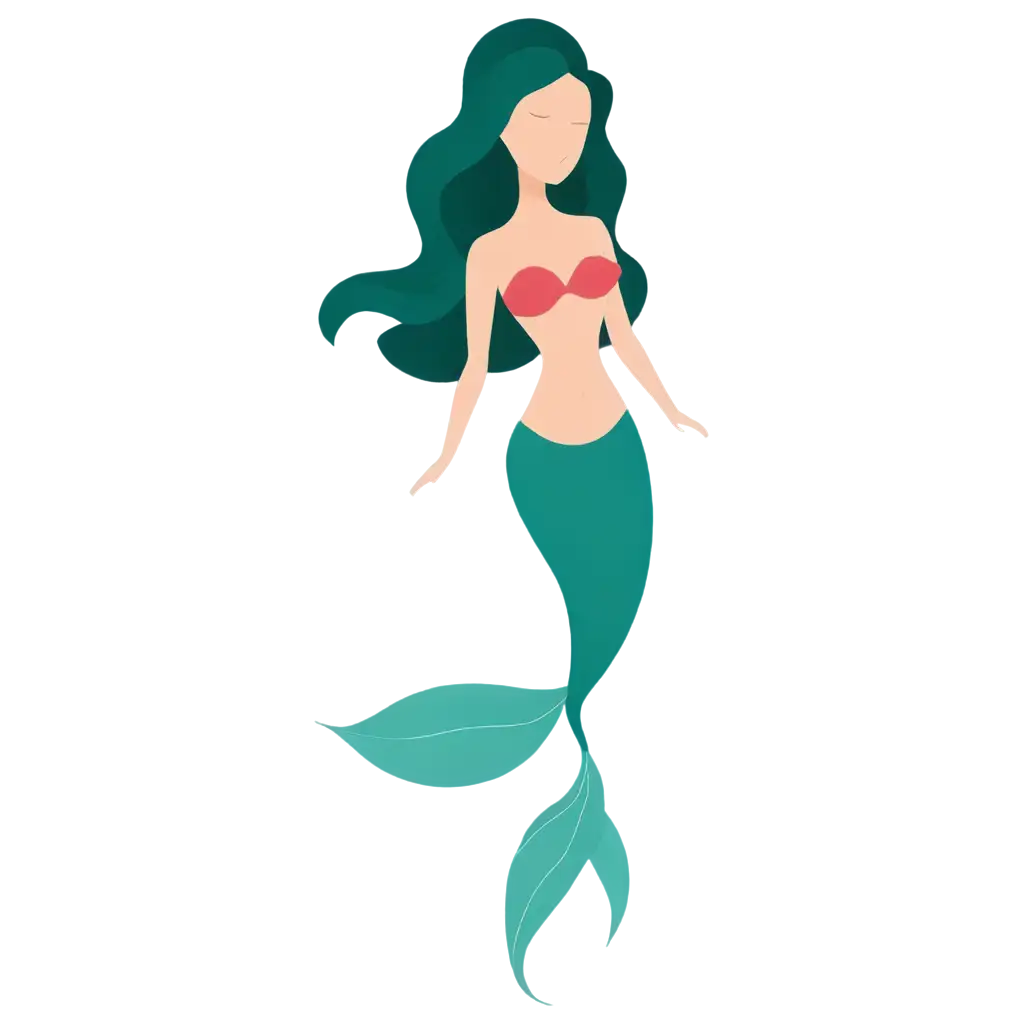 vector mermaid minimal cubist style