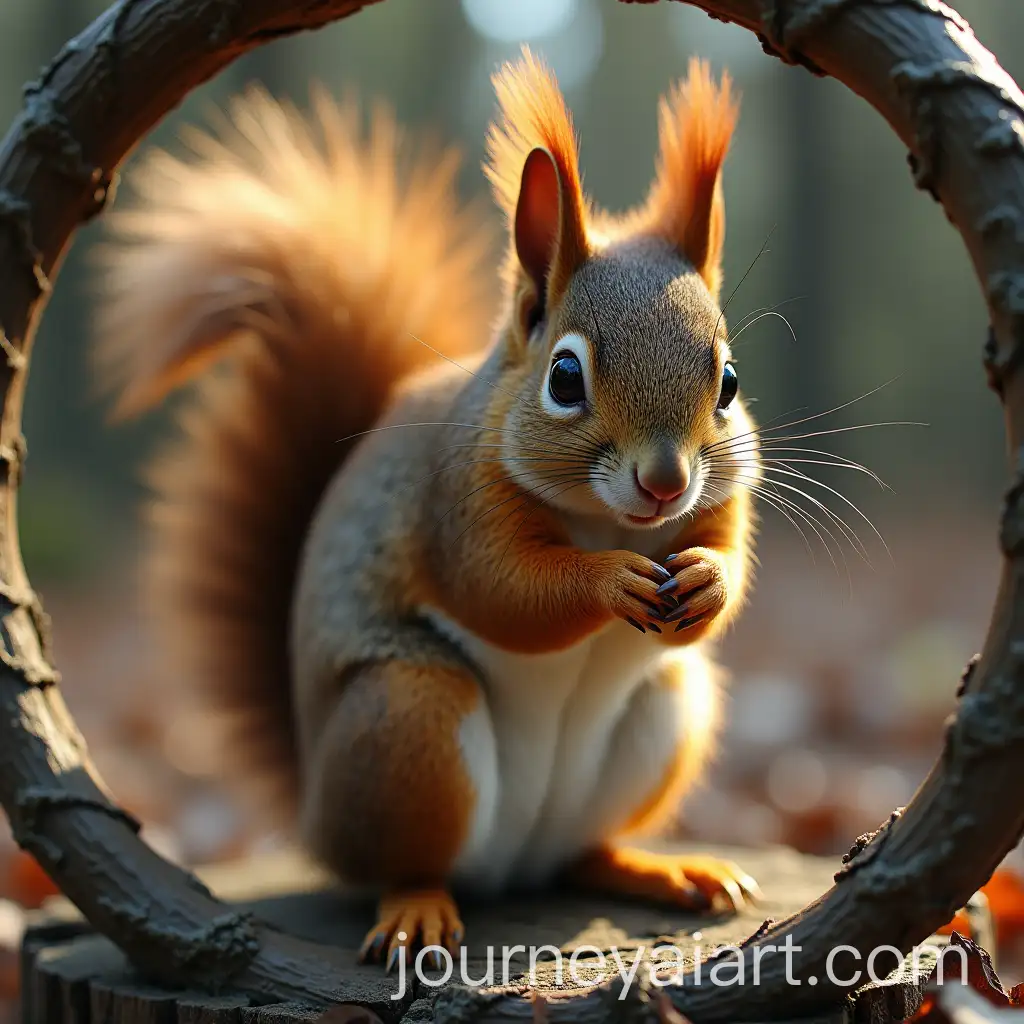 Squirrel-Running-in-a-Wheel-Inside-a-Cage