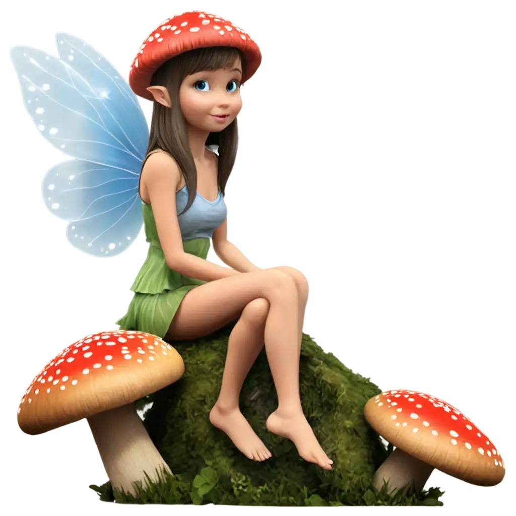 Enchanting-Fairy-Sitting-on-a-Mushroom-HighQuality-PNG-Image