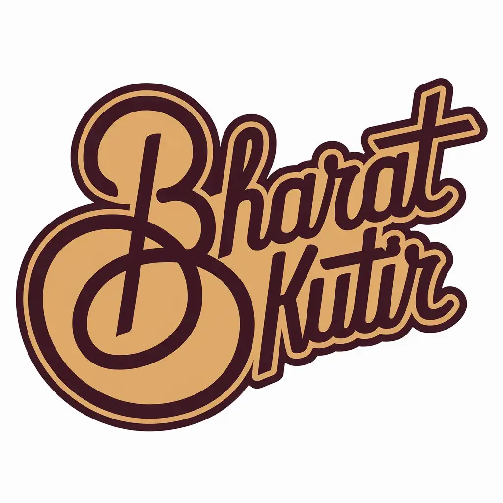 LOGO Design for Bharat Kutir Elegant Cursive Typography with Moderate Style and Clear Background