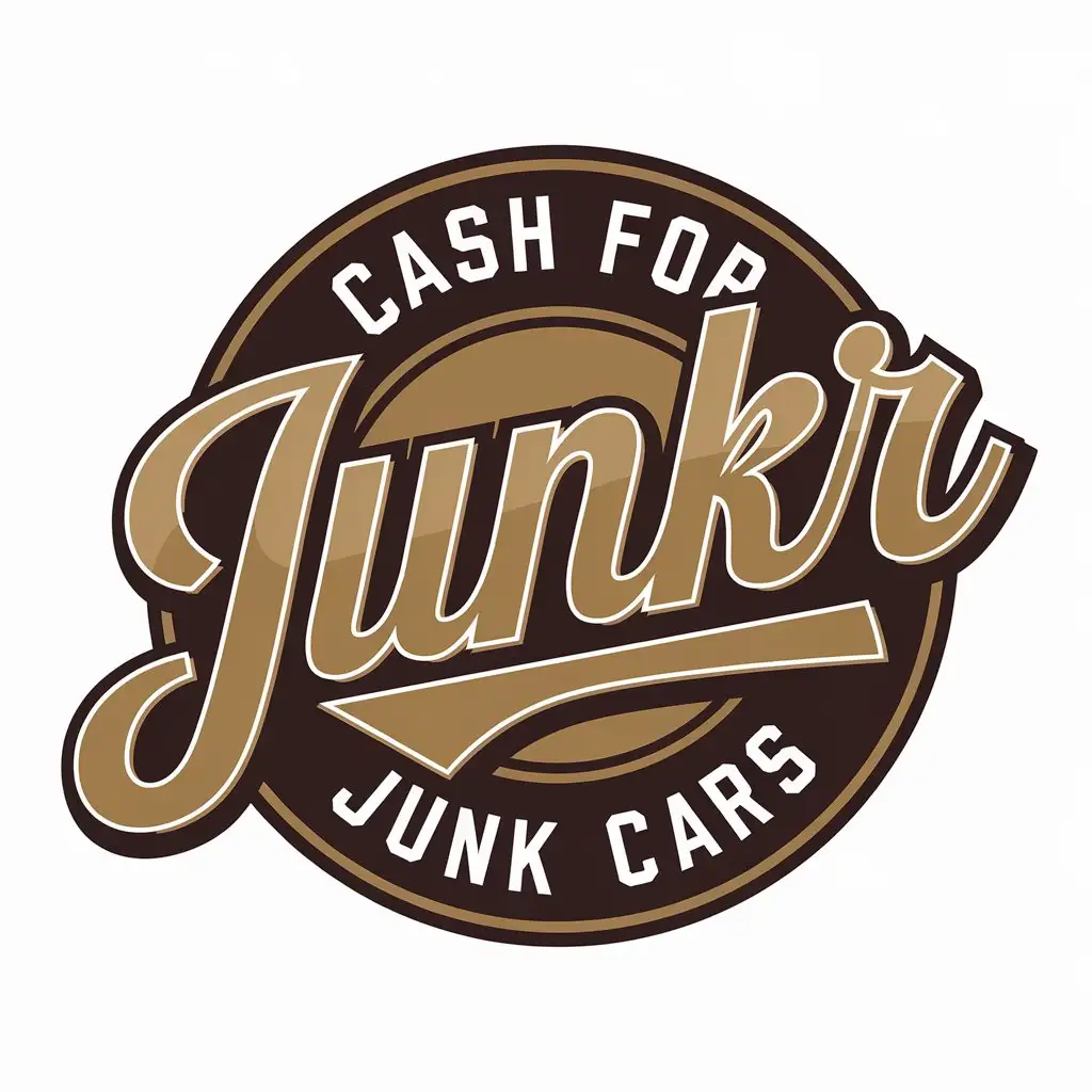 LOGO Design for Cash for Junk Cars Creative Typography Focused on Junkr with Clear Background