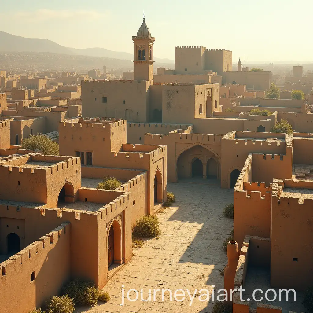 Medieval-Arabic-City-with-Historic-Architecture-and-Marketplaces