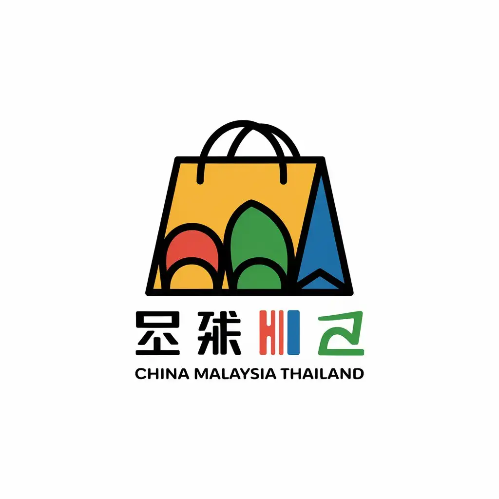 a vector logo design,with the text "China Malaysia Thailand", main symbol:E-commerce, going global, China Malaysia Thailand, shopping,Moderate,be used in Home Family industry,clear background