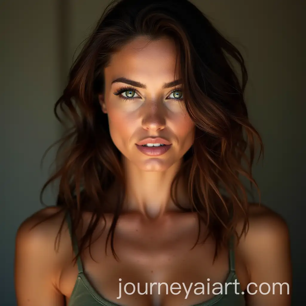 Portrait-of-a-Muscular-37YearOld-Argentine-Woman-with-Olive-Skin-and-Green-Eyes