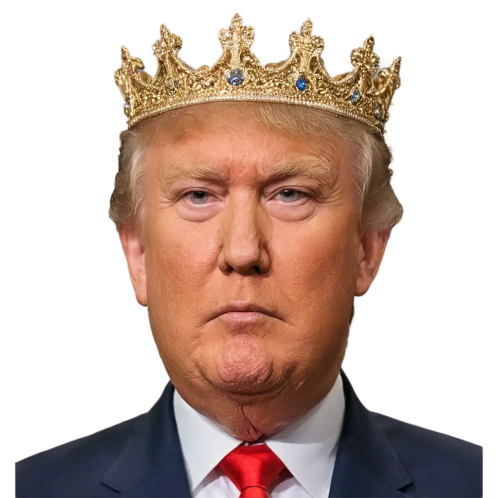 Face of Donald trump with a crown on it