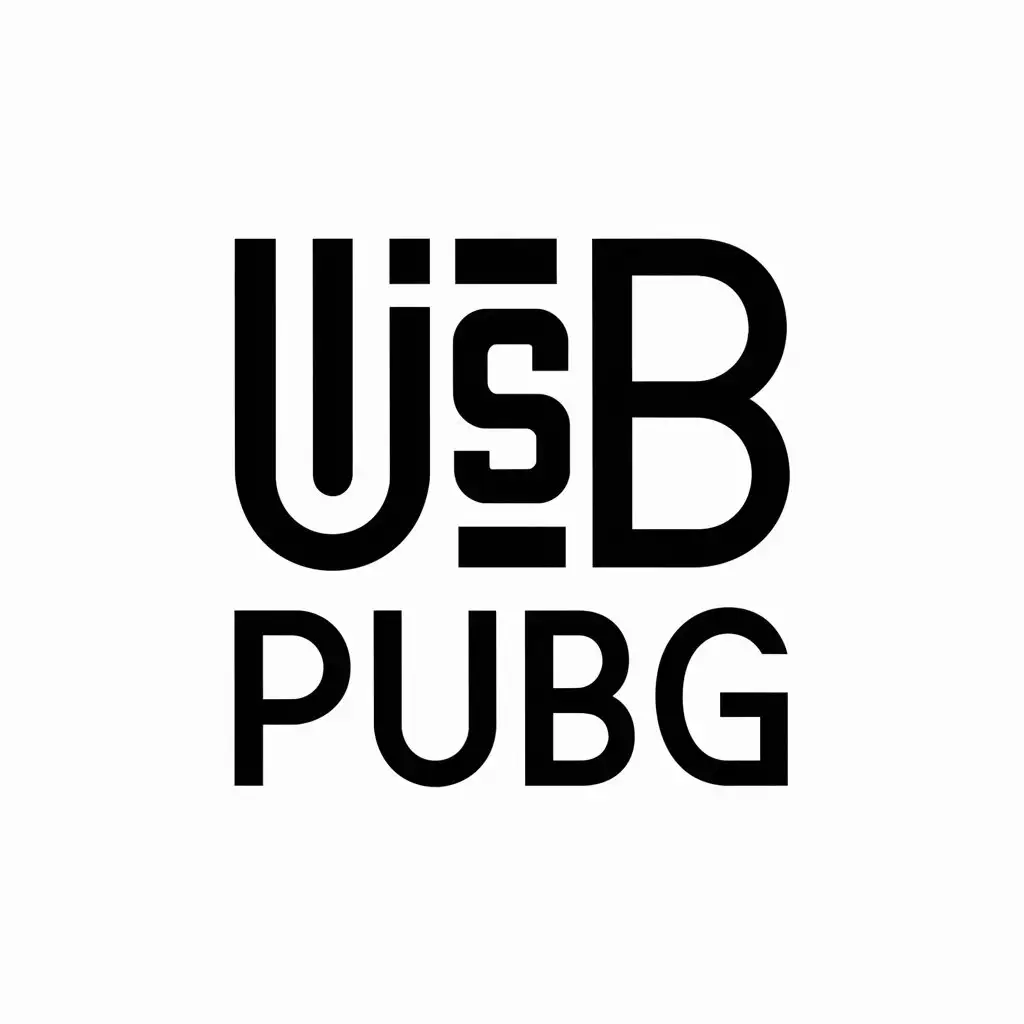 a vector logo design,with the text "USB
PUBG", main symbol:USB,Moderate,be used in Internet industry,clear background