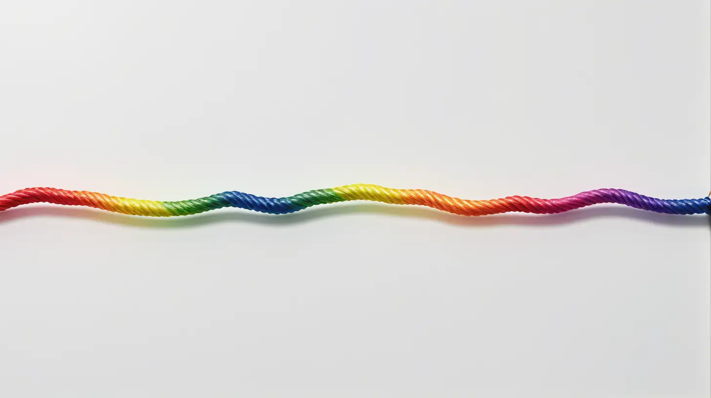 Horizontal Rainbow String in Slight Curve