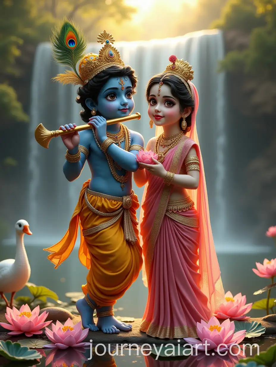 Krishna-and-Radha-in-Divine-Harmony-by-a-Lotus-Lake