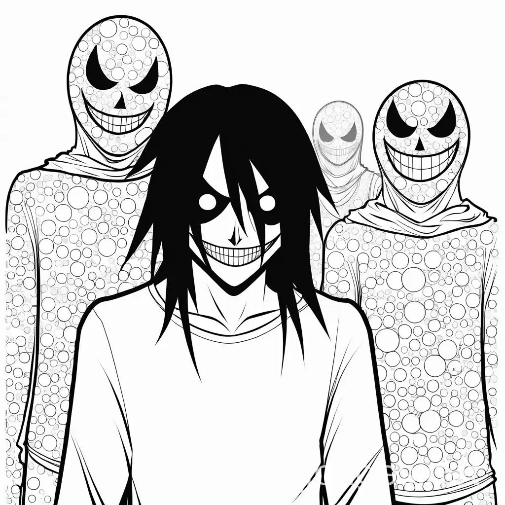 Billy-and-Mandee-with-Jeff-the-Killer-Coloring-Page