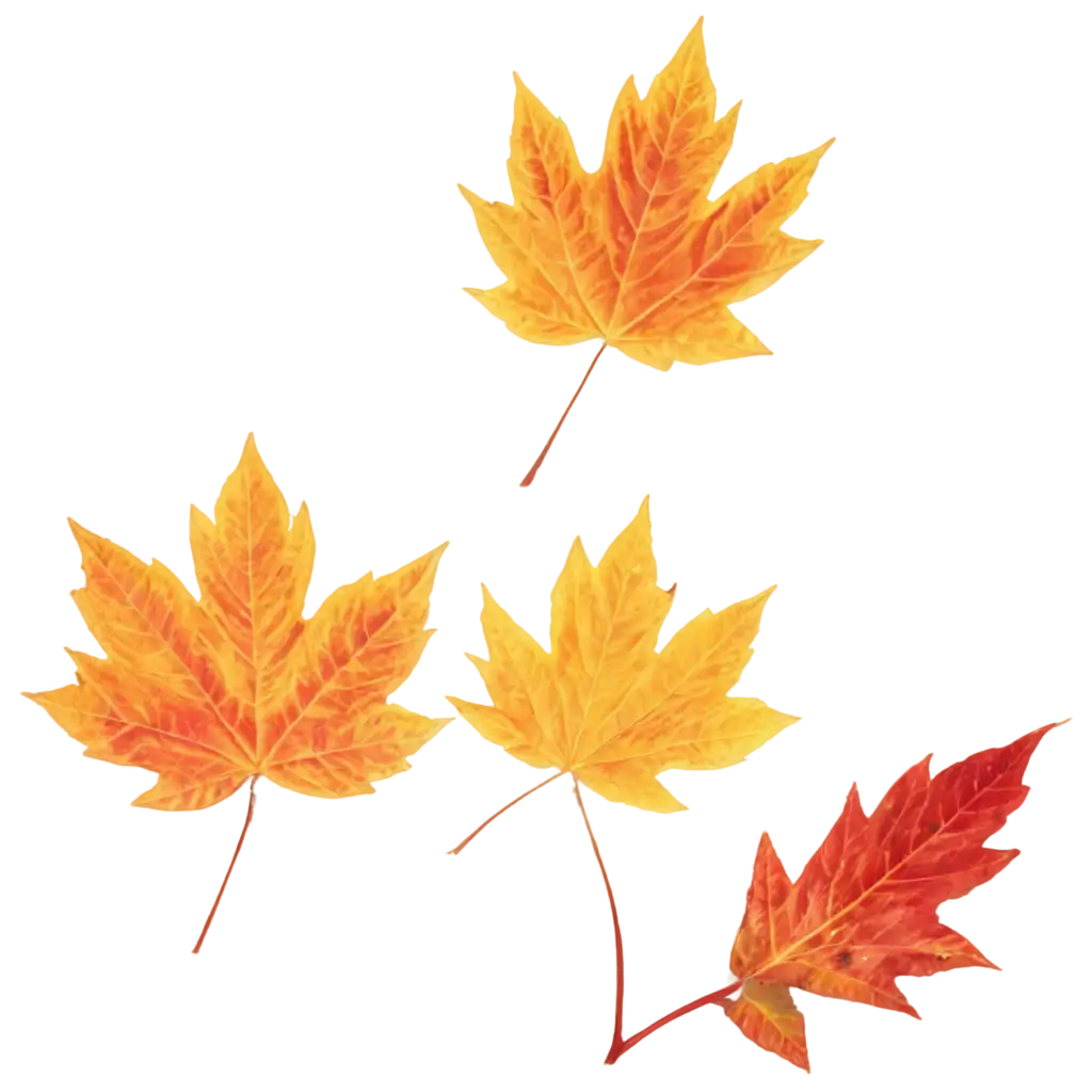 Beautiful-YellowRed-Maple-Leaves-Floating-in-Space-Stunning-PNG-Image-Creation