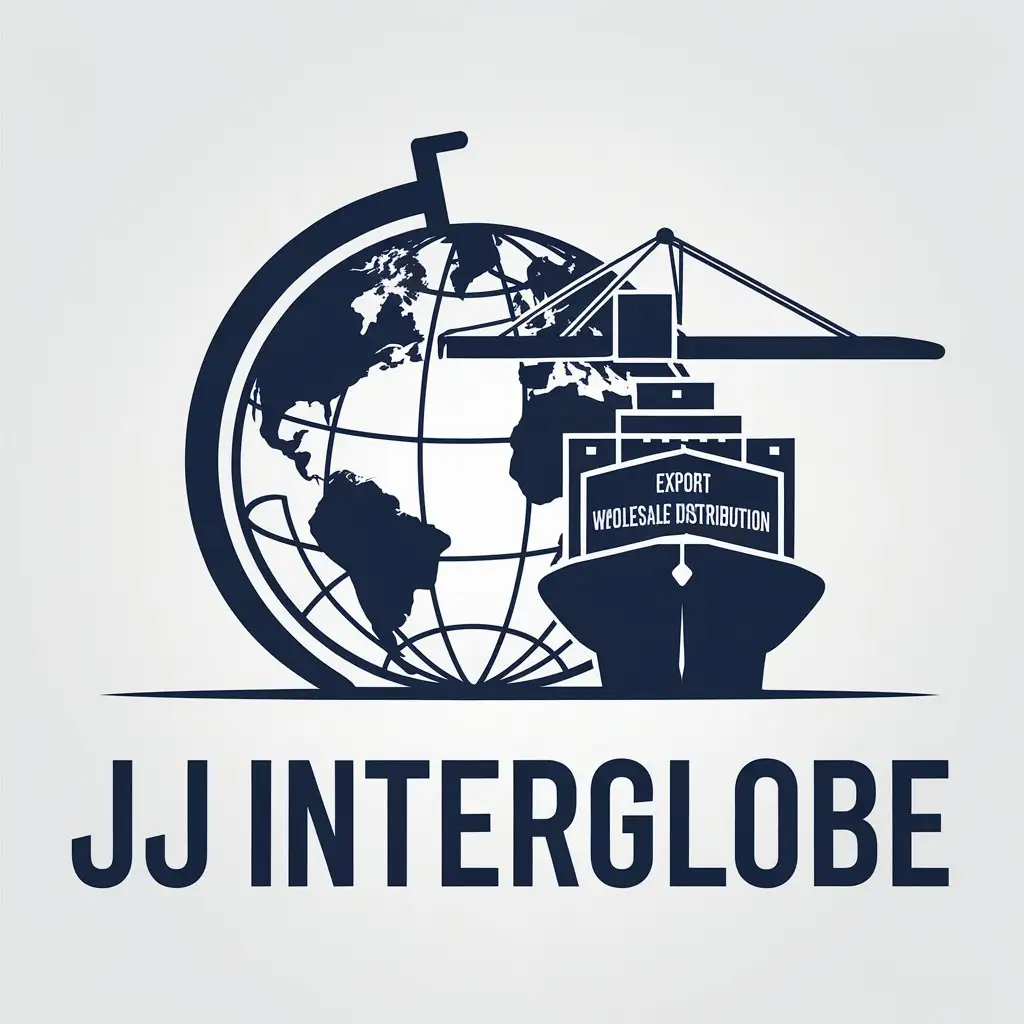 a vector logo design,with the text "JJ INTERGLOBE", main symbol:Export Wholesale Distribution,Moderate,clear background