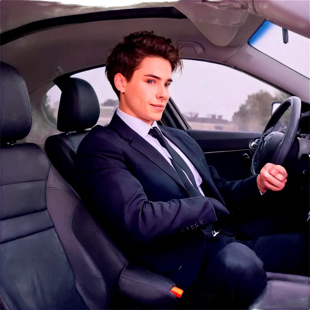 Young-Man-in-Car-HighQuality-PNG-Image-for-Versatile-Use