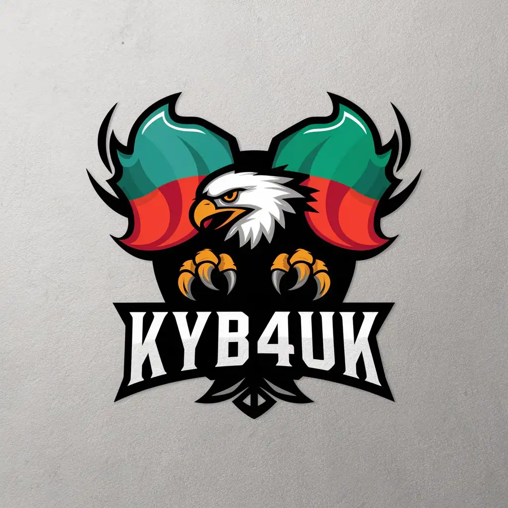 LOGO-Design-for-KYB4UK-Eagle-Grasping-Belarusian-Flag-in-eSports-Theme