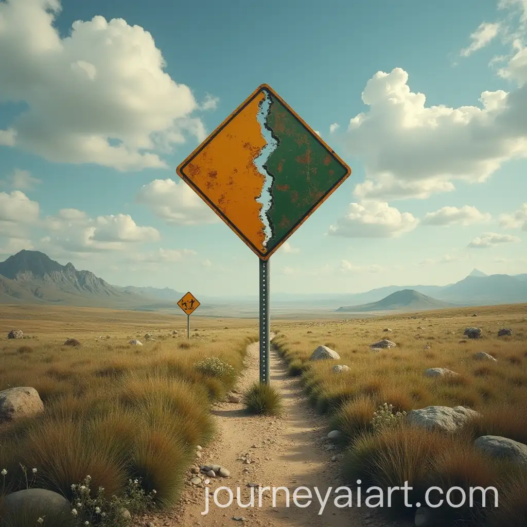 Myths-and-Facts-Signpost-at-Path-Split-in-Scenic-Landscape