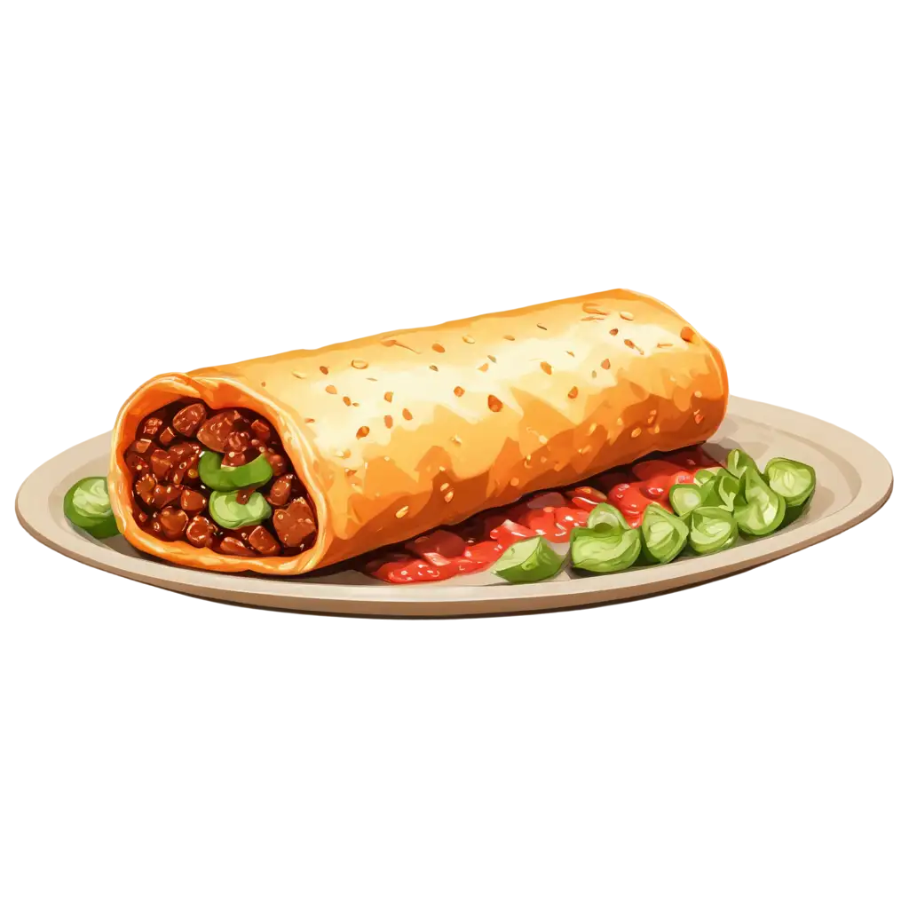 CartoonStyle-Chimichanga-Dish-PNG-Image-Perfect-for-Creative-Designs