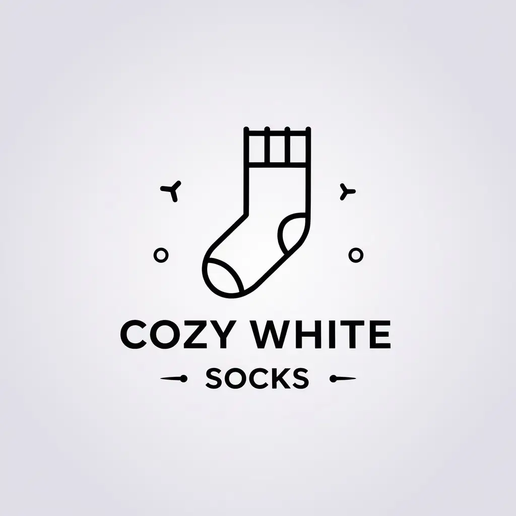 LOGO-Design-for-Cozy-White-Socks-Minimalistic-Sock-Symbol-for-Home-Family-Industry