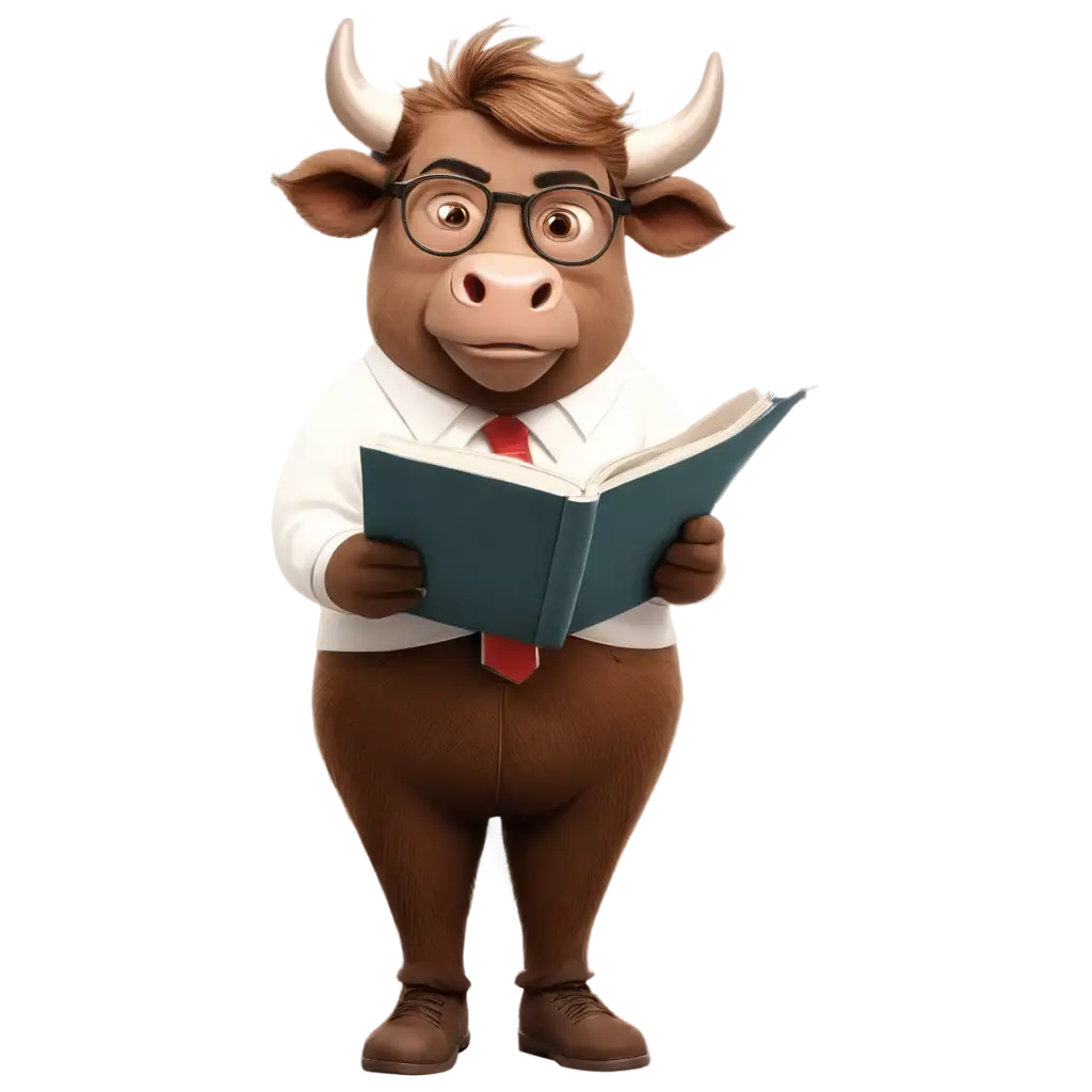 Dynamic-Bull-Reading-PNG-Elevate-Your-Visual-Content