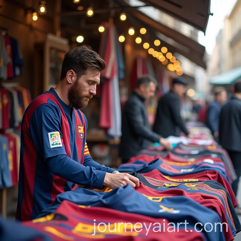 Messi-Selling-Clothes-in-a-Market