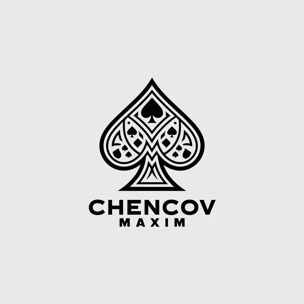 LOGO-Design-for-Chencov-Maxim-Vector-Design-Featuring-Playing-Card-Ace-of-Spades-for-Events-Industry