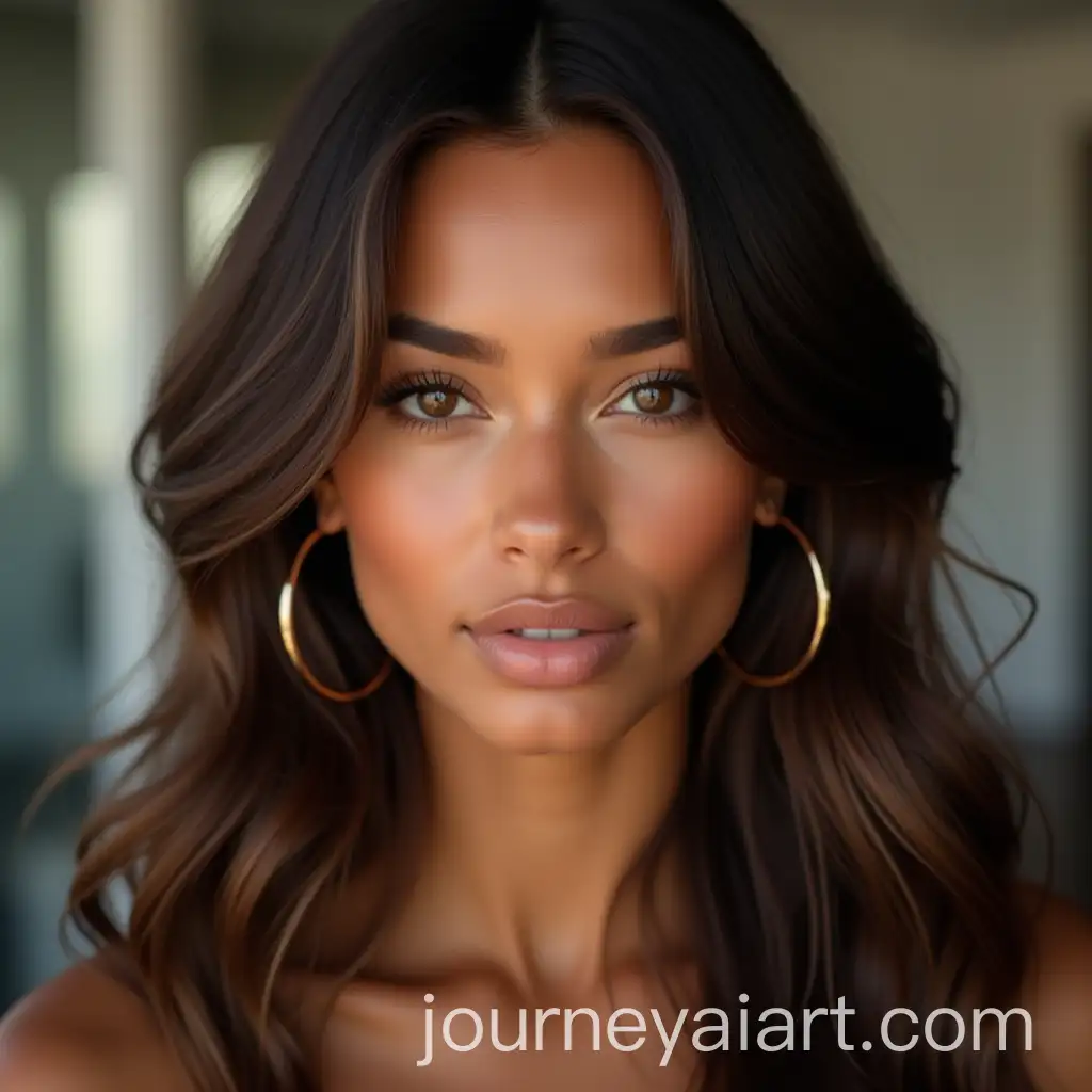 Stunning-Beauty-Portrait-of-a-Young-Woman-with-Long-Wavy-Hair-andAI-Image-Prompt-Expansion-Hazel-Eyes