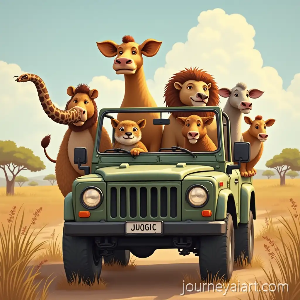 Safari-AdventureSafari-animals-in-Jeep-with-Jangle-Animals-in-Jeep