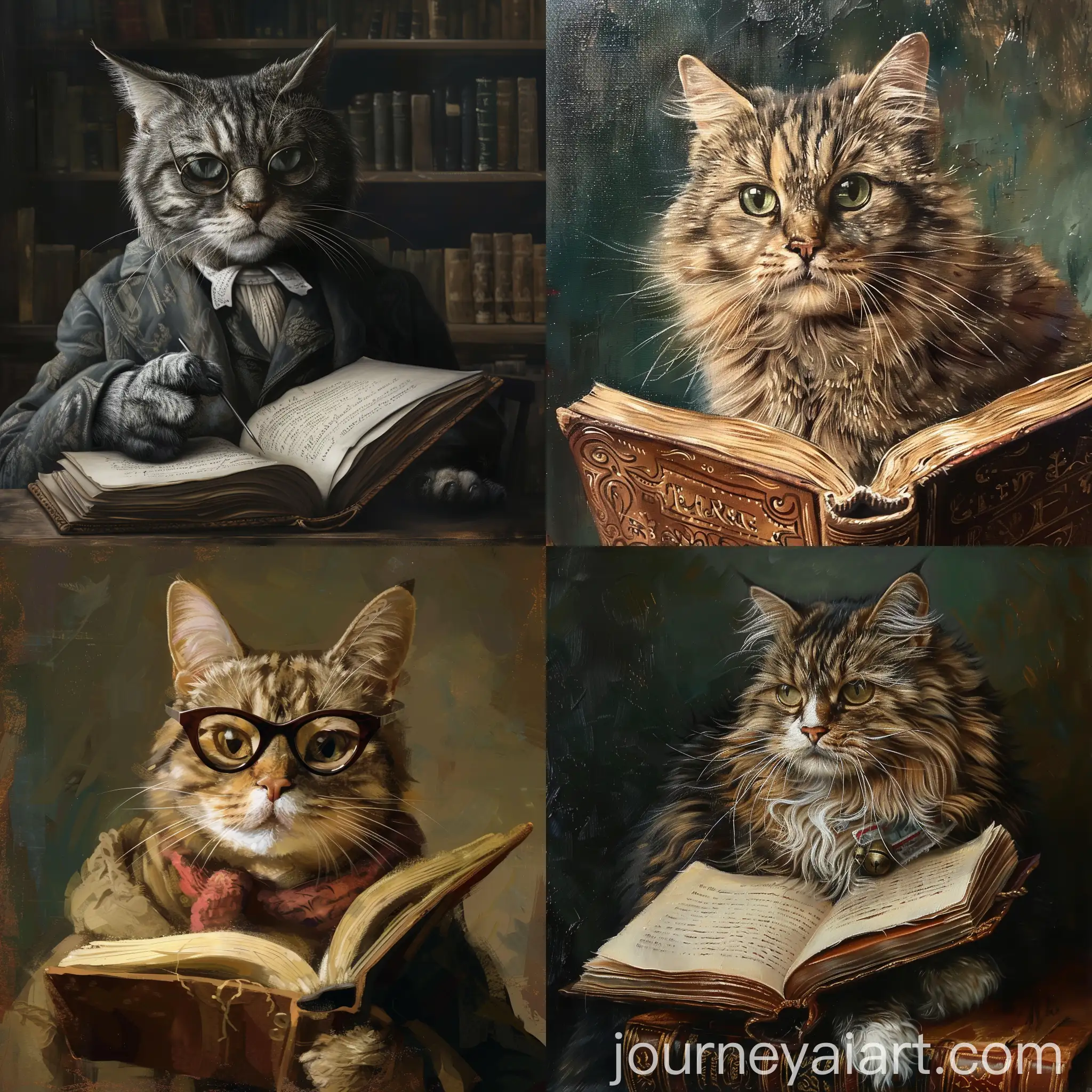 Portrait-of-an-Elderly-Storytelling-Cat