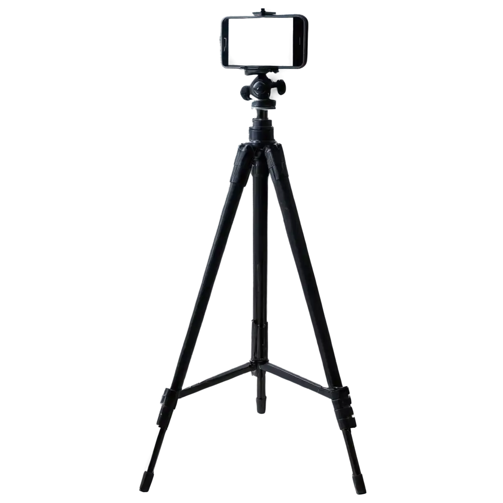 Tripod-with-Cellphone-in-Vertical-Position-HighQuality-PNG-Image-for-Versatile-Uses