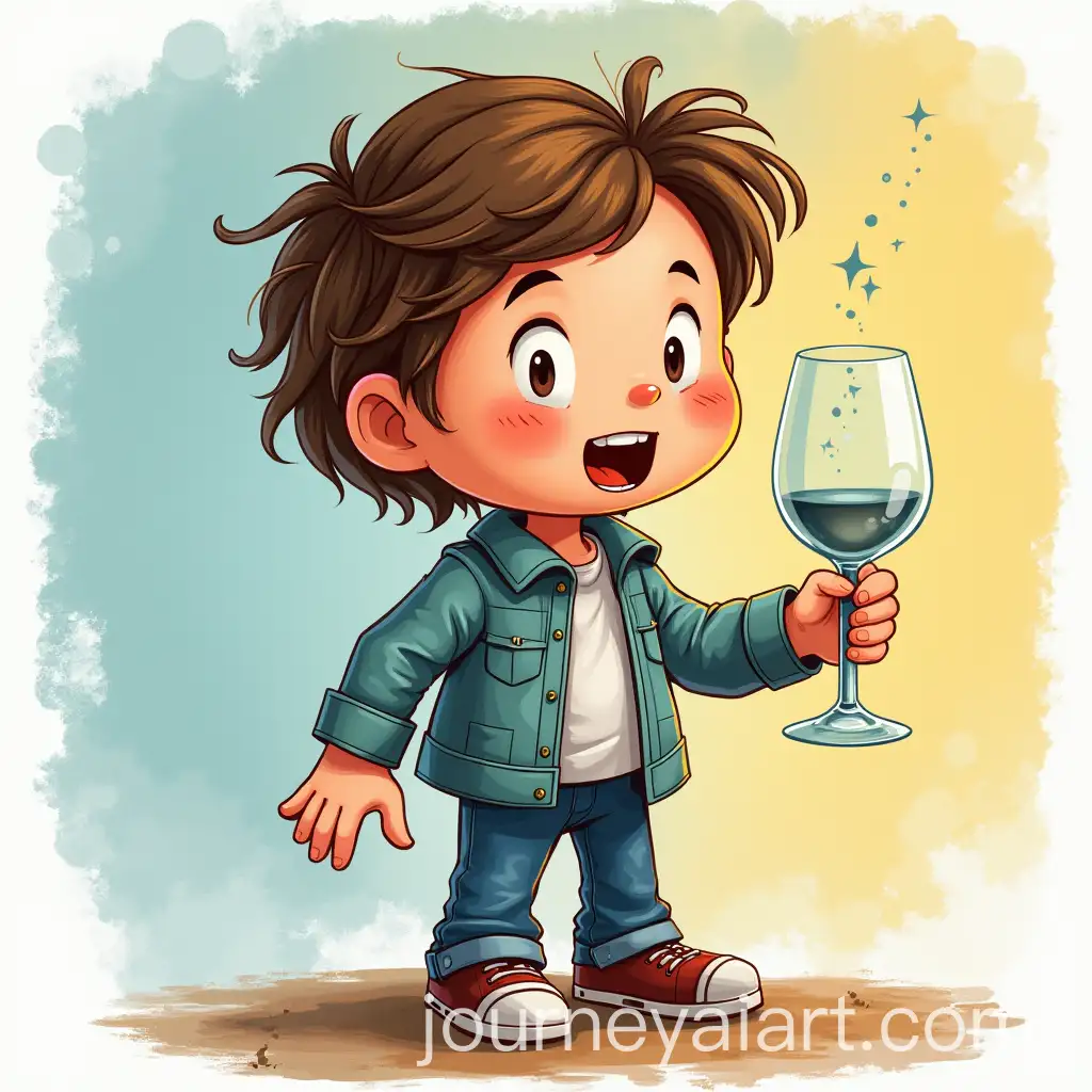 Colorful-Illustration-of-a-Pessimistic-Character-with-a-HalfEmpty-Glass