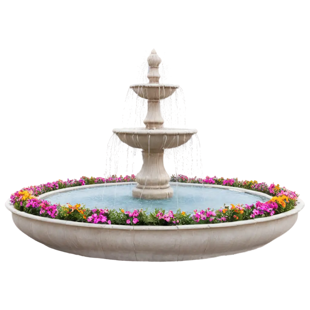 Large-Fountain-with-Flowers-and-Water-Spraying-PNG-Image-Vibrant-Floral-Fountain-Design