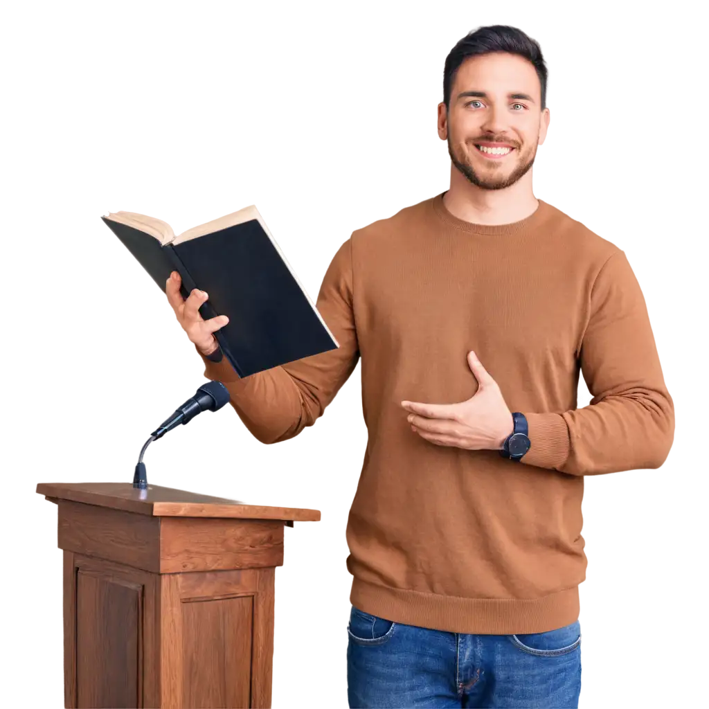 Smiling-Man-Reading-Bible-on-Pulpit-PNG-HighQuality-Transparent-Image-for-Religious-Themes