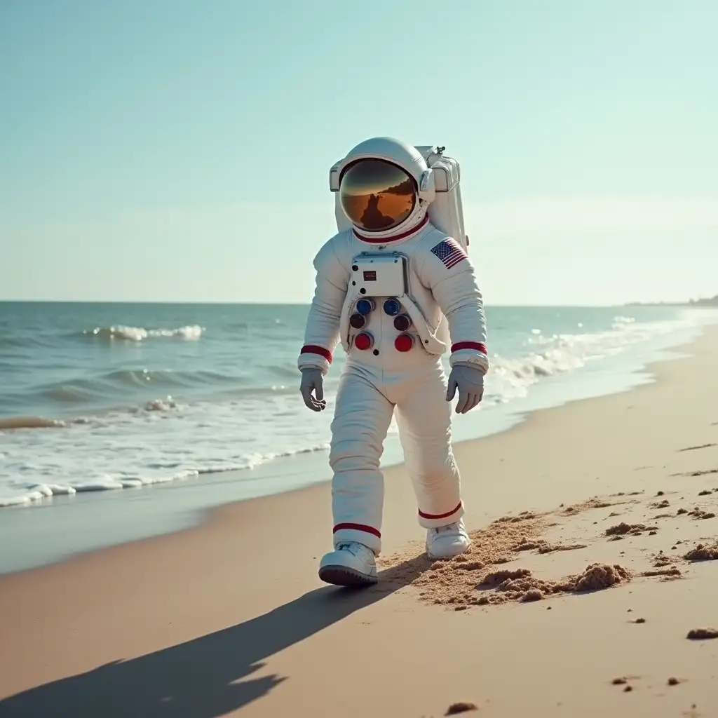 astronaut on the beach