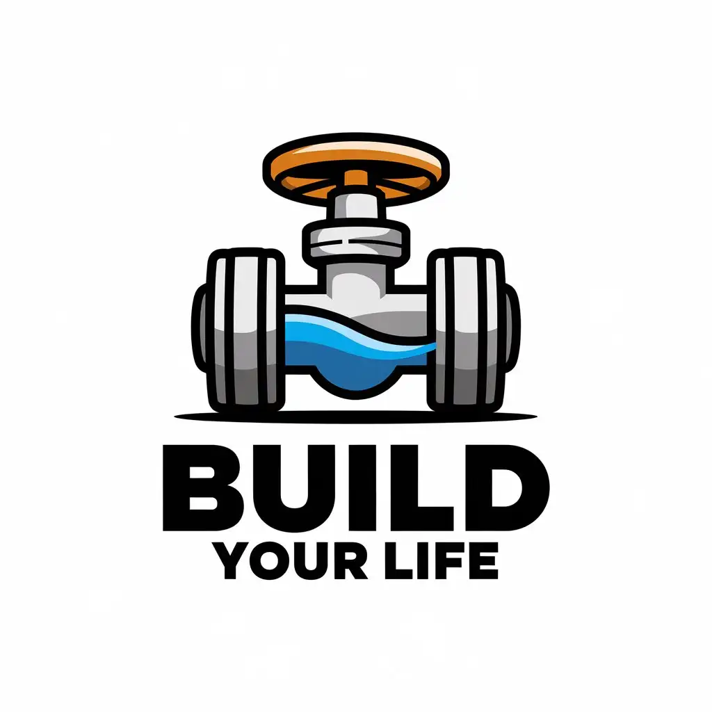 LOGO Design for Build Your Life Valve and Pipe Symbol with Technology Industry Theme