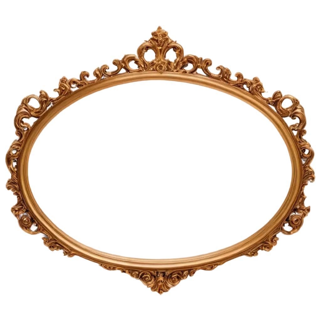 Golden-Thick-Royal-Oval-Frame-PNG-Enhance-Your-Designs-with-Majestic-Elegance