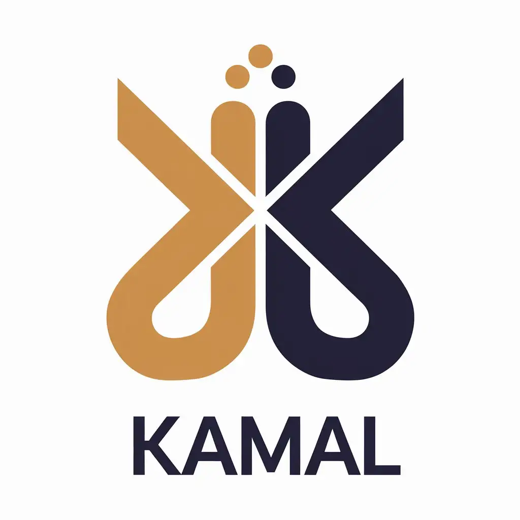 a vector logo design,with the text "kamal", main symbol:a logo named Kamal in Persian,Moderate,be used in school industry,clear background